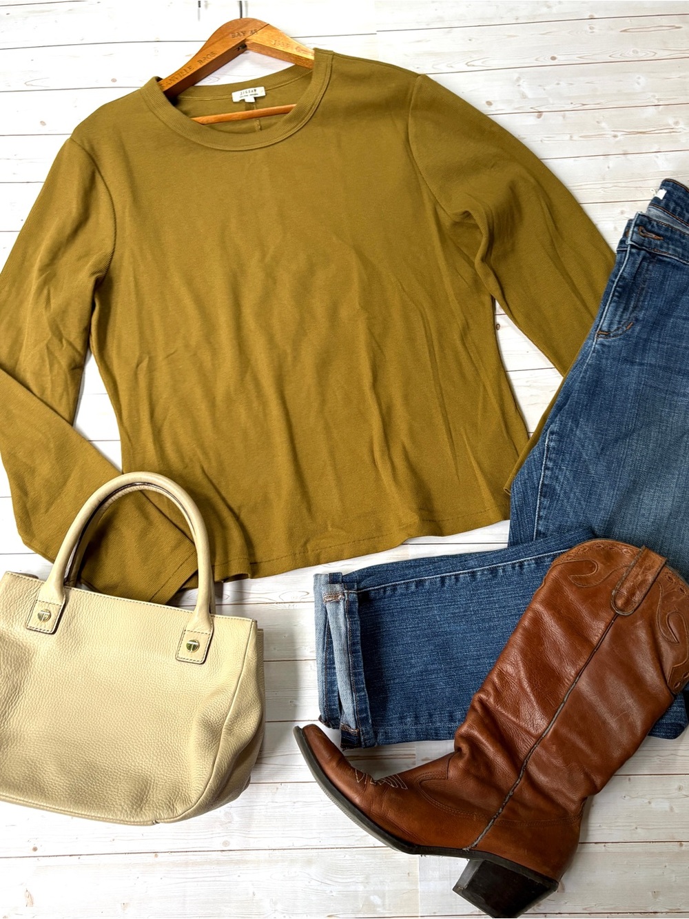 Jigsaw stretch ribbed top